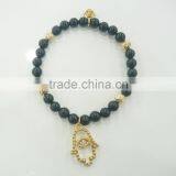 FASHION Beaded Elastic Hamsa Hand BRACELET thumbnail-1