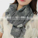 Wholesale Women Fashion Embroidery Spring Summer Cotton Scarves Shawls thumbnail-4