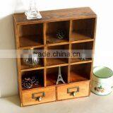 Divided Wood Storage Boxes With Drawer,storage Box,large Wooden Suitcases for Sundries Display for Office Use thumbnail-3