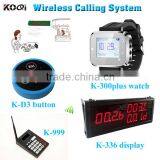 Wireless Watch Call Calling Waiter Server Paging Service System for Restaurant Tea House w Round Bell