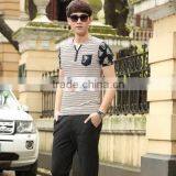 Top Level New Arrival Short Sleeve Stripe Polo Men thumbnail-1