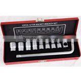 10pcs 1/2 Inch Dr Socket Wrench Set Chrome Vanadium Professional Level
