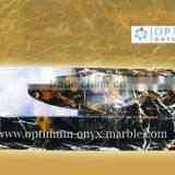BLACK N GOLD MARBLE SINK - 013