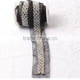 2016 Hot Sale Lace Applique Embroidery Designs Decorative Dress Fabric Trim Chain