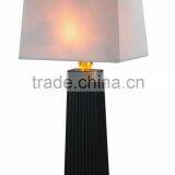 Contemporary Black Trapezoidal Wooden Base Hotel Bedroom Desk Lamp Quality Choice