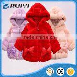 Girls Rabbit Fur Coat Purple Fur Hooded Coat thumbnail-4