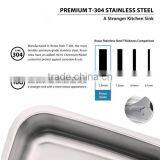 Professional Factory Supply R10 Radius Handmade Stainless Steel Sink 30" x 18" x 10" Double Bowls (cUPC Approved)-- R10-3018 thumbnail-3