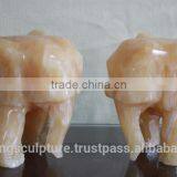 Mini Yellow Onyx Elephant Stone Statue DSF-HS39 thumbnail-1