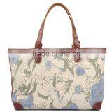 Oil Flower Printing Women Tote Bag Handbag for Wholesale Fashion Designer Bags With Flower thumbnail-2