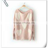Lady's Heart Pattern Pullover Sweater
