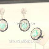 Wholesale fashion silver micro pave set with tourmaline stone