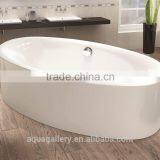 Freestanding White Color Acrylic Oval Bathtub thumbnail-1