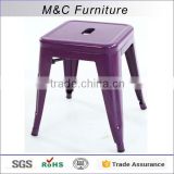 Good quality purple powder coated steel chair with four legs