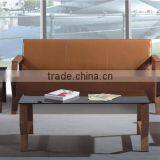 Stainless Steel Purple Leather Office Sofa Set thumbnail-2