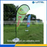 polyester double side printed flying decorate feather banner flag with flag pole