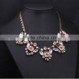 New Arrvial Plating Imitation Gold Zinc Alloy Acrylic Stone Glass Stone Statement Necklace thumbnail-1
