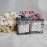 wire mesh planting baskets for wholesale with glass bottle