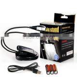Gooseneck Dual Head Clip Book Light 4 LED Bed Reading Light