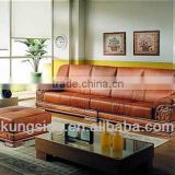 wood trim leather sofa set designs and prices