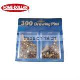 300pcs Silver in Color Drawing Pins for Two Plastic Box