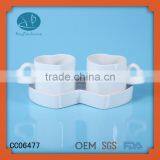Lovely Shape 12 Pcs Ceramic Coffee Cup and Saucer ,heart Shape Ceramic Cup and Saucer thumbnail-1
