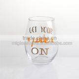 "GET YOUR PIE ON"Decal Stemless Wine Glass Cup thumbnail-2