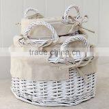 White Wicker Basket Product Type Baby Shower Gifts Used Small Wicker Shower Basket thumbnail-2