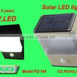 FQ-744 Wall Mounted Solar Sensor Light for Outside Garden Solar Induction Lamp With CE and RoHS