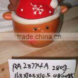 Hot Sale Christmas Reindeer Shape Christmas Ceramic Storage Jar With Lid thumbnail-1