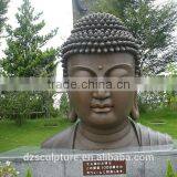 Temple Garden Building Metal Brass Buddha Head Statues thumbnail-1