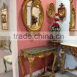 Green Marble Baroque Wall Cleat 2 Leg Console Tables thumbnail-2