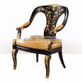 Luxury Classic English Victorian Style Solid Wood Banquet Accent Chair With Golden Chinoiserie Landscape Painting BF12-05274a thumbnail-5