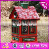 New Design Red House Shape Christmas Wooden Music Box W07B023B thumbnail-1