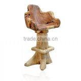 Bar Stool Swivel Root Teak Wood thumbnail-2