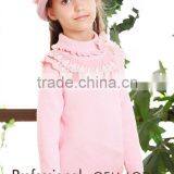 New Children's Fall Clothes Girls Pullover Sweater With Lace Turtleneck thumbnail-1