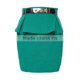 Plain/simple Pencil Women Short Skirts With Exposed Back Zip thumbnail-2