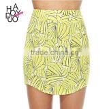 HAODUOYI Print Mini Skirts Women High Waist Skirt Ladies OL Pencil Skirts thumbnail-1
