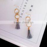Zm35140a Latest Designs of Earrings Women Gold Plated Tassel Earrings thumbnail-3