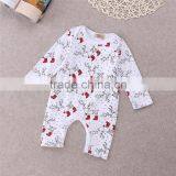 S60691B 2017 Child Bodysuit Deer Print White Jumpsuit Girls Infants Clothing With Long Sleeve thumbnail-1