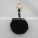 Myfur Bag Charm Heart Shaped Keychain Rex Rabbit Fur Pompons Rabbit Fur Keychain thumbnail-2