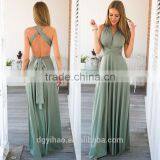 Yihao 2016 Special Offer Natural V-neck Vestidos De Fiesta Women Long Sexy Strapped Lady Party Maxi Summer Dress thumbnail-2