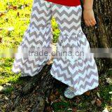 Preorder Toddle Kid Girls Grey Chevron Capri Pants Children Legging Autumn Flared Trouses Kids Bell Bottom Trousers in Stock thumbnail-1