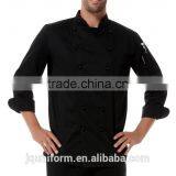 Guangzhou Uniforms Manufacturer New Design Black Cotton Fabric Unisex Chef Cook Uniform Kitchener Uniforms thumbnail-2