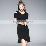 Dressing Sexy for Women Party Specital Occasion Round-color Black Solid Color Fishtail Dresses thumbnail-3
