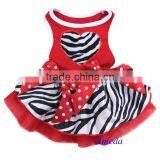 Valentine's Day Red Zebra Tutu Heart Party Dress Cat Pet Small Dog Clothes XS-L thumbnail-1