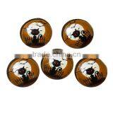 Glass Dome Seals Cabochons Round Flatback Black & Orange Cat Moon Bat Pattern Transparent 20mm Dia thumbnail-1