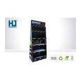 Colorful Electronic Paper Cardboard Hook Display Shelf With 4C Offest Printing