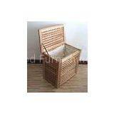 Contemporary Single Solid Wood Bathroom Furniture Walnut Oiled Laundry Box thumbnail-1
