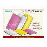 MP3 / MP4 Rechargeable 8800mAh Dual USB Tablet Power Bank for Mobiles , White or Red Color