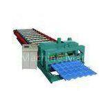 380V 50Hz Steel Tile Roll Forming Machine With PLC Compture Control System / Cr12mov Blade